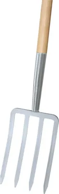 Produktbild von Idealspaten Spatengabel silber 4 Zinken, T-Stiel Import