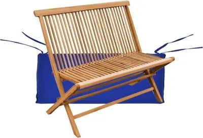 Produktbild von Teako Design Bankauflage Polyester 37x97x5 cm für Klappbank Blau