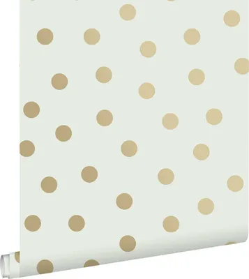 Produktbild von ESTAhome Tapete Punkte Crême-Weiß und Gold 53 cm x 10.05 m