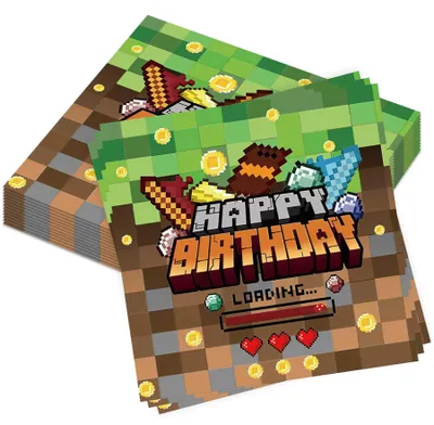 Produktbild von Pixelmotiv Servietten – 3-lagig – Für Partys – 33x33 cm – 40 Stück