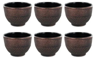 Immagine prodotto di 6 tazze in ghisa da 15 cl - nero e bronzo