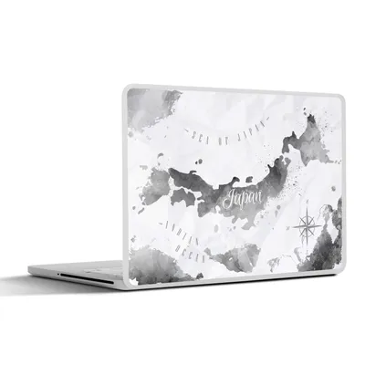 Produktbild von MuchoWow® Laptop Aufkleber Sticker Cover Karte - Japan - Ölfarbe 36.5x27.5 cm - Laptop-Sticker