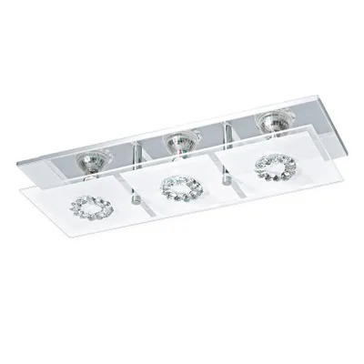 Produktbild von Roncato Wand- & Deckenleuchte 3-flammig Klar, Satiniert, Chrom