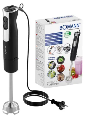 Image de Bomann® Mixeur plongeant 800 watts | Fonction turbo | Pied à mixer avec lame en acier inoxydable | 12 niveaux | pour aliments pour bébés, soupe, smoothies, sauce | SM 6082 CB