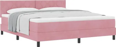 Produktbild von Boxspringbett mit Matratze mit Kopfteil Rosa 180 x 200 cm Samt