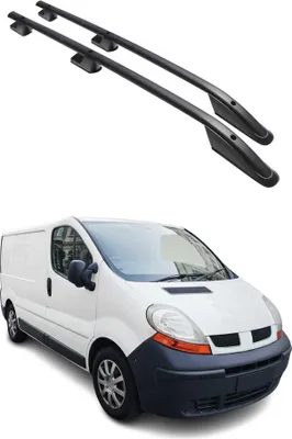 Image de Barres de toit longitudinales pour Renault Trafic 2001-2014 L1 Court Alu Noir
