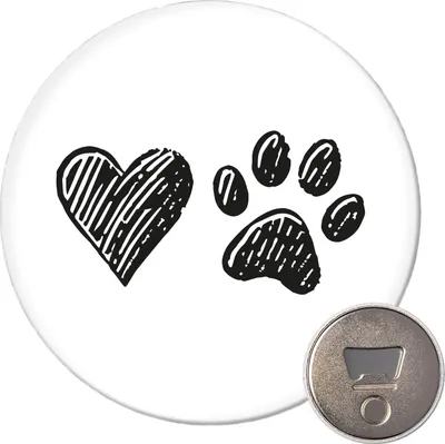 Produktbild von Huuraa Magnet Herz Tapse 59mm Kühlschrankmagnet rund Flaschenöffner Geschenkidee
