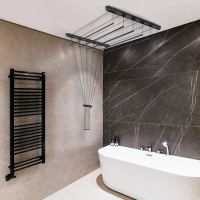Obrázek produktu pro DuraHome Stropní sušák,černý , 6x170 cm