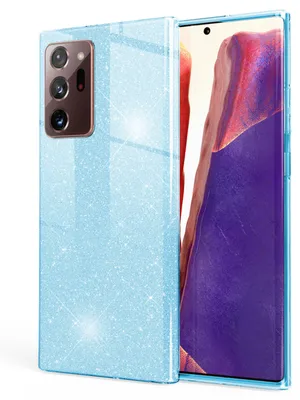 Produktbild von NALIA Glitzer Handy Hülle für Samsung Galaxy Note20 Ultra, Bling Cover Case Blau