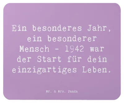 Produktbild von Mr. & Mrs. Panda Mouse Pad Spruch 1942 Geburtstag - Lavendeltraum - Geschenk, Geburtstagsgeschenk, Mousepad, Jahrgang, computer, Happy Birthday, pc mausunterlage, laptop