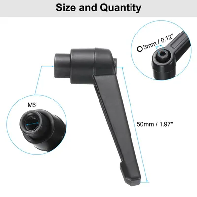 Produktbild von 4 Stš¹ck Klemmhebel Griff M6 x 60mm Flš¹gelmutter R?ndelmutter Klemmmutter Klemmknopf R?ndelschraube Befestigung fš¹r Maschinen und Drehmaschinen Schwei?ger?te Druckger?te