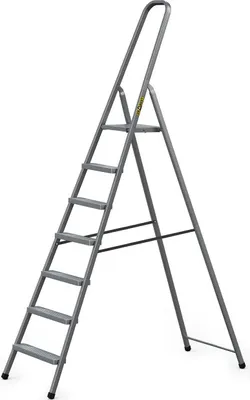 Immagine prodotto di DRABEST | scala in acciaio, scala per uso domestico, scala a 7 gradini, scaletta pieghevole, in acciaio, universale, fino a 125 kg