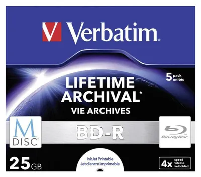 Produktbild von 1 Verbatim Rohling M-Disc Blu-ray BD-R full printable 25GB 4x Jewelcase