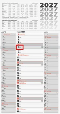 Produktbild von 2027 BRUNNEN Dreimonatskalender Spalten