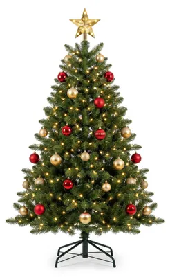Imagen del producto de Árbol de Navidad artificial de 225 cm (7.5 pies), fabricado en PVC, con soporte de metal