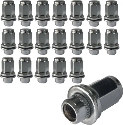 Immagine prodotto di 20 dadi ruota M12x1,5 a collare piatto cromati 47 mm | Apertura chiave 21 mm compatibili con Toyota 4 Runner IV 4 Runner IV 4x4 4 Runner V 4 Runner V 4x4 Allex Allex 4x4 Alphard I Alphard I 4x4 Alphard II 4x4