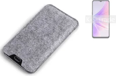 Produktbild von K-S-Trade Filz Handyhülle kompatibel mit Oppo A77 5G Schutzhülle Filztasche Filz Tasche Case Sleeve Handy Hülle Filzhülle grau