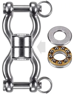 Immagine prodotto di TRANKIELO® - Cuscinetto silenzioso girevole – Accessorio rotante a 360° – Adatto per altalene e amache, capacità di carico di 1200 libbre
