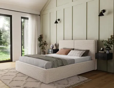 Obrázek produktu pro Manželská čalouněná postel 180x200 PENVIRO 2 - béžová