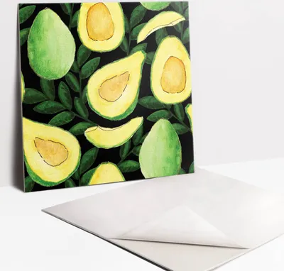 Produktbild von Fliesenaufkleber Set für Bad und Küche - 9 Fliesen Selbstklebend PVC - 30 x 30 - Eine Avocado