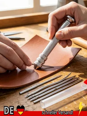 Produktbild von Ledernadel Set 4-teilig Nähahle Silber Lederarbeiten