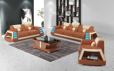 Produktbild von Sofagarnitur Komplette 3tlg Braun Set Sofas JVmoebel
