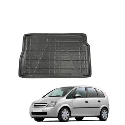 Produktbild von SCOUTT | Kofferraumwanne Laderaumwanne Kompatibel mit Meriva 2003-2010, mit Hoher Rand, Kofferraum-Schutzmatte, Geriffelt, Aufrollbar, Schwarz