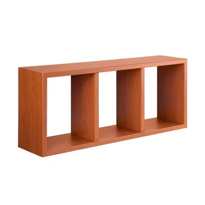 Productafbeelding van Modern wandplank Tristano met 3 rechthoekige vakken - Bruin