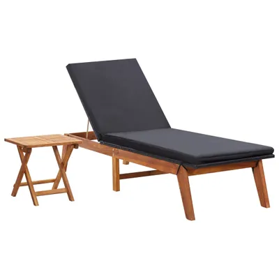 Immagine prodotto di Lettino con tavolo in poly rattan e legno massiccio di acacia