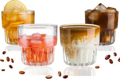 Produktbild von Famanu Kaffeetassen Set aus 4 Doppelwandigen Gläsern - Transparent