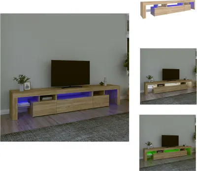 Immagine prodotto di mobile TV vidaXL con luci LED rovere Sonoma 215x36,5x40 cm - Mobili TV