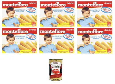 Produktbild von Montefiore Il Biscotto per l'infanzia Der Keks für Kinder 6x800gr + Italian Gourmet polpa 400g