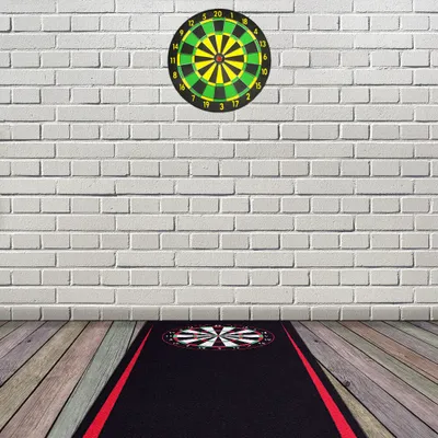 Produktbild von Dartmatte Dart Teppich Turnier Matte Abwurflinie Bodenschutz Zubehör Dartpfeile Dartscheibe Dartboard 2 Größen 237cm und 290cm verschiedene Designs Kingpower, Design:Design 02 (Rot 237x80cm)