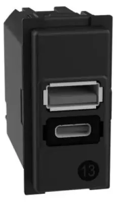 Zdjęcie produktu dla adowarka USB Bticino K4191AC 2 wejcia typu A C wbudowana uniwersalna stacja adujca.