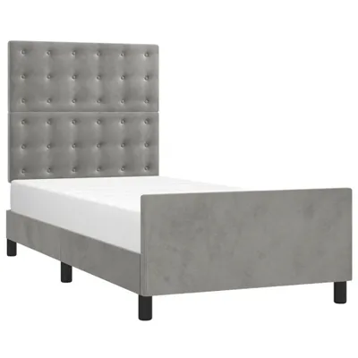 Immagine prodotto di vidaXL Struttura letto senza materasso grigio chiaro 100x200 cm velluto