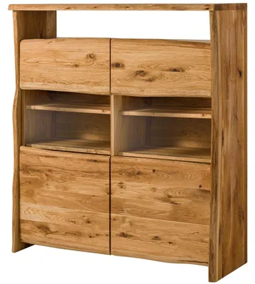 Immagine prodotto di MASSIVMOEBEL24 | PURE OAK #105 Vetrina in legno di quercia selvatica - oliato / natur 131x45x147