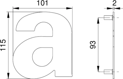 Immagine prodotto di Numero civico lettera a VA ma 114 mm L.101 mm EDI