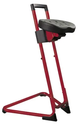 Produktbild von Stehhilfe aus Stahlrohr, ESD, Höhe 600-850 mm, Sitzneigung 15 Grad, hor. 16 Grad, Gestell lichtgrau