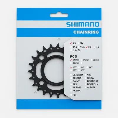 Image de Pignon SHIMANO FC-M3000 22 dents avec KSR - un entraînement précis pour votre VTT...