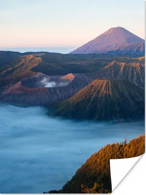 Produktbild von MuchoWow® Poster Vulkan - Natur - Nebel 90x120 cm - Wohnzimmer