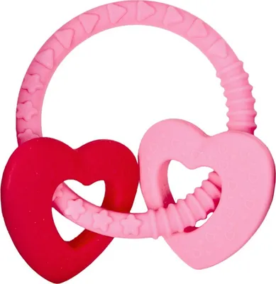 Produktbild von Spiegelburg Beißring Baby Glück, rosa (mit 2 Herzen)