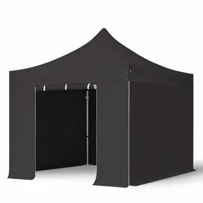 Produktbild von TOOLPORT 3x3m Aluminium Faltpavillon, inkl. 4 Seitenteile, schwarz