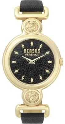 Produktbild von Versus by Versace VSPOL3118 Sunnyridge Damenuhr Schwarzes Lederarmband