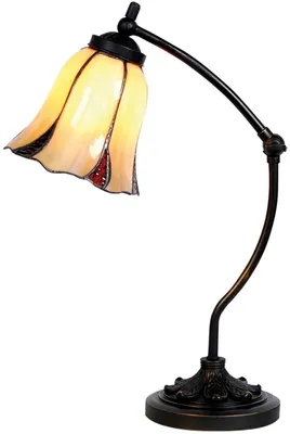 Obrázok produktu pre LumiLamp 5LL-5130 Stolní lampa Tiffany Ø 15x46 cm Béžová skleněná stolní lampa