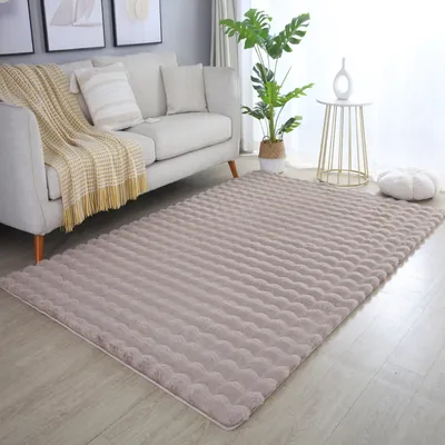 Produktbild von Teppich Läufer Wohnzimmer Beige 80x250 Unicolor - Einfarbig aus Polyester