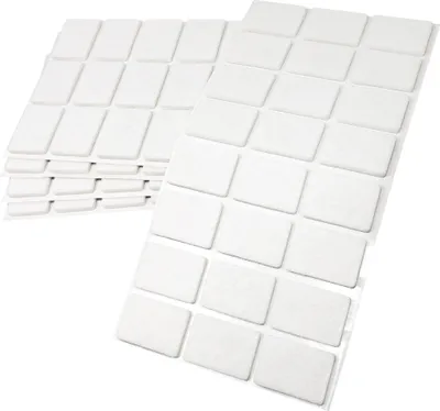 Produktbild von Adsamm® | 120 x selbstklebende Filzgleiter / Weiß / 25x35 mm / rechteckig / Möbelgleiter aus Filz mit 3.5 mm Stärke