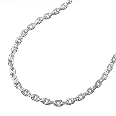 Produktbild von 2mm Ankerkette Collier Halskette aus 925 Silber diamantiert 50cm Silberkette