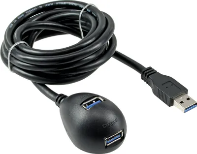 Immagine prodotto di InLine® 35653 Prolunga USB 3.0, spina/presa A, nera, con supporto, 3 m