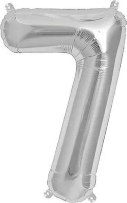 Produktbild von Folienballon "Zahl", Silber, ca. 36 cm Ziffer "7"