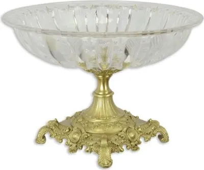Produktbild von Casa Padrino Barock Schüssel Gold Ø 39,5 x H. 27 cm - Runde Obstschale im Barockstil - Barock Deko Accessoires